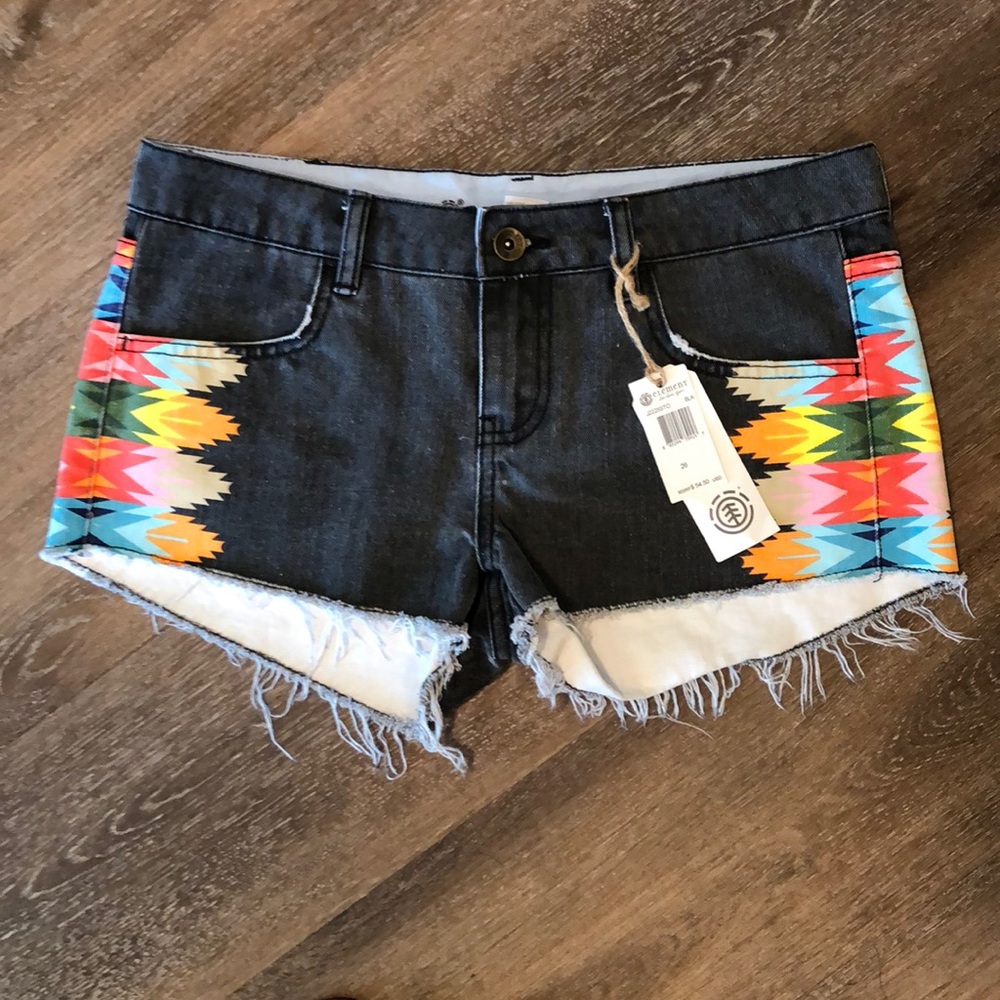 Element Black Denim Shorts NWT